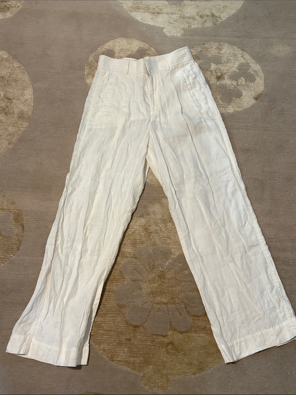 Everlane White Wide-Leg Linen Blend Chinos